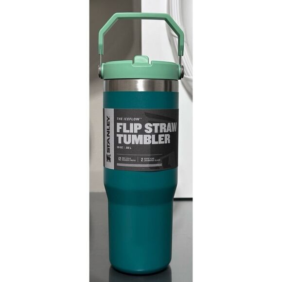 Stanley Ice Flow Flip Straw Tumbler 30oz, ALPINE GREEN - Picture 1 of 4